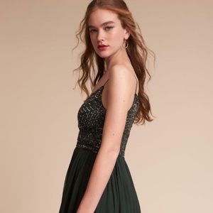 BHLDN Anthropologie Bristol Dress, Forest Green - New, Never Worn